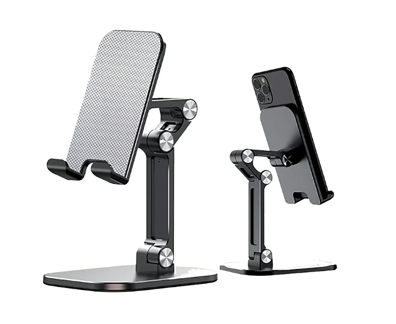 Orotec Universal Folding Desktop Phone Holder for Smart Phones and Tablets, Black