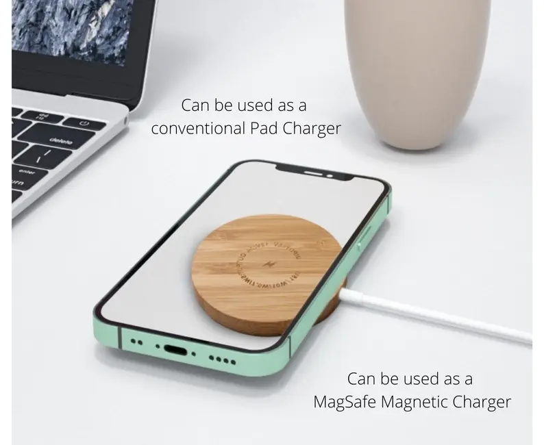 Eco Wooden 15W MagSafe Magnetic Slim Wireless Charging Pad