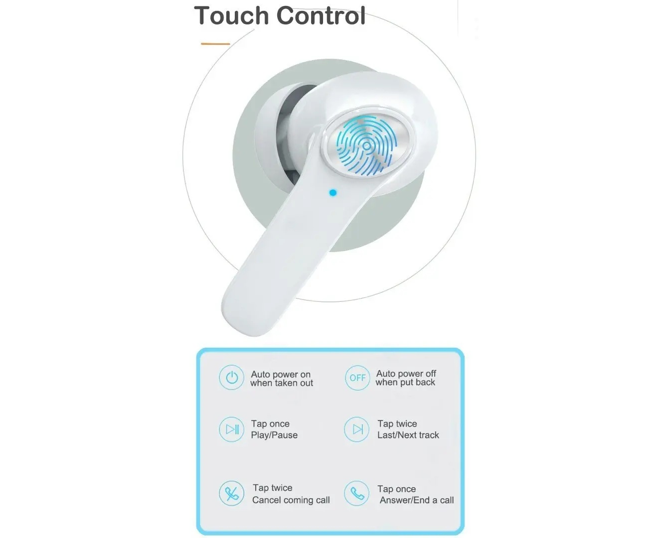 Active Noise Cancelling (ANC) True Wireless Sound Touch Control Earbuds