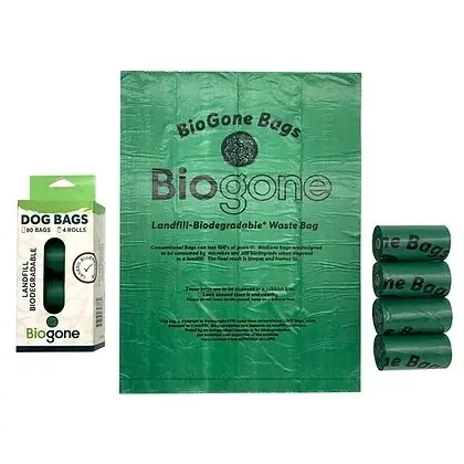 Bio-Gone Biodegradable Dog & Cat Poo Bags - 4 rolls/80 bags