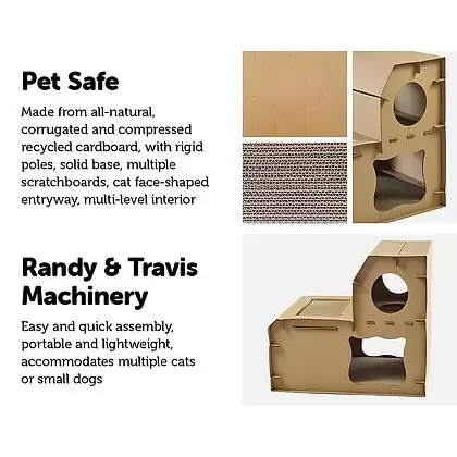 Cat Cardboard House Tree Tower Condo Scratcher