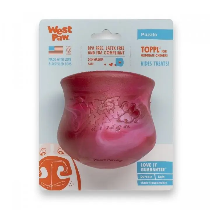 West Paw Holiday Toppl Treat Dispensing Wobbling Dog Toy & Food Bowl