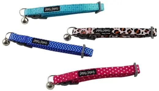 Dan & Sam  Adjustable Polyester Webbing Collar  Dazzling Dots