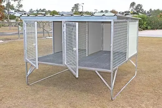 2-Bay Raised Dog Kennel