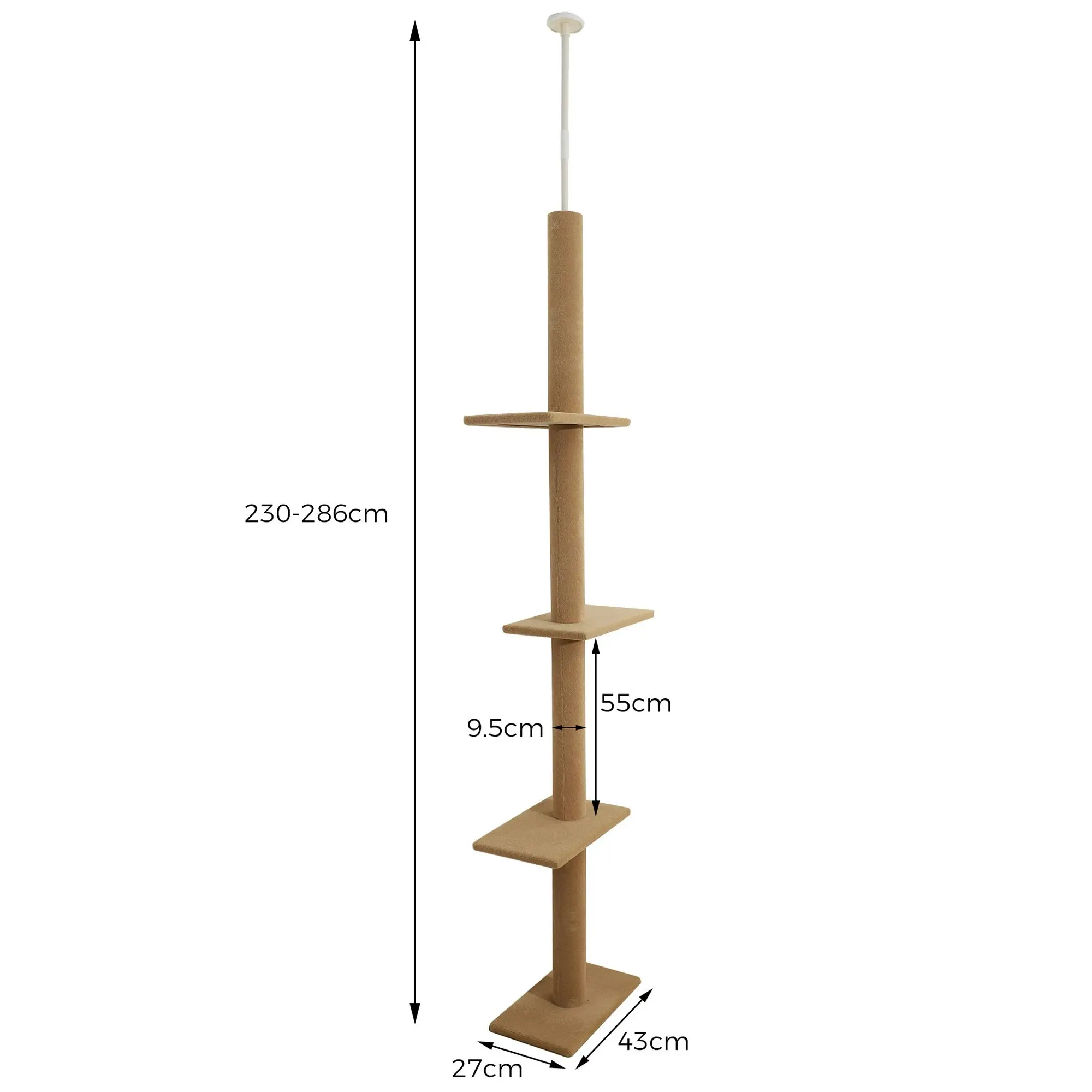 Ceiling to Floor 228cm Cat Scratching Tree