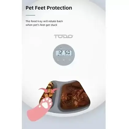 TODO 180ml x6 Meal Digital LCD Automatic Pet Cat Dog Feeder