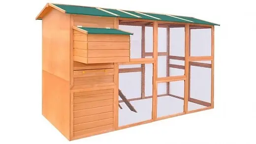 Pine Wood Chicken Coop with Nest Box - Fox Proof