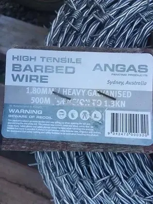 1.8mm x 500m High Tensile Heavy Duty Galvanised Barbed Fence Wire