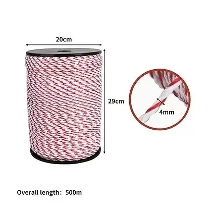 Electric Fence Wire Polywire 500M Roll Stainless Steel Temporary Fencing