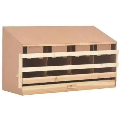 Wooden Timber Chicken Poultry Nesting Box - 4 Compartments