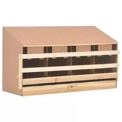 Wooden Timber Chicken Poultry Nesting Box - 4 Compartments