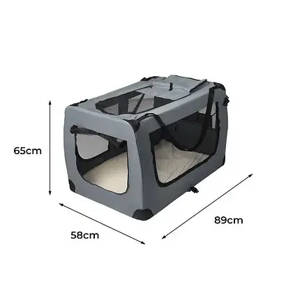 Pet Travel Carrier Kennel Folding Soft Sided Dog Crate For Car