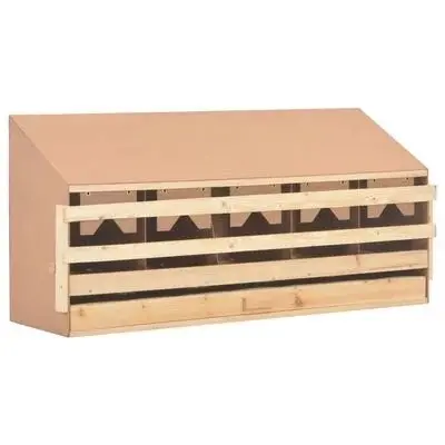 Wooden Timber Chicken Poultry Nesting Box - 5 Compartments