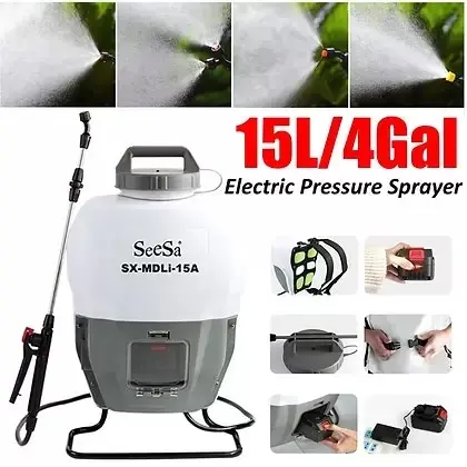 15L Electric Weed Sprayer Backpack Farm Garden Pump Watering Spray