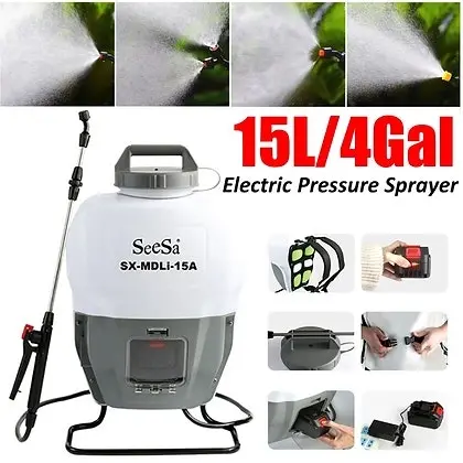 15L Electric Weed Sprayer Backpack Farm Garden Pump Watering Spray