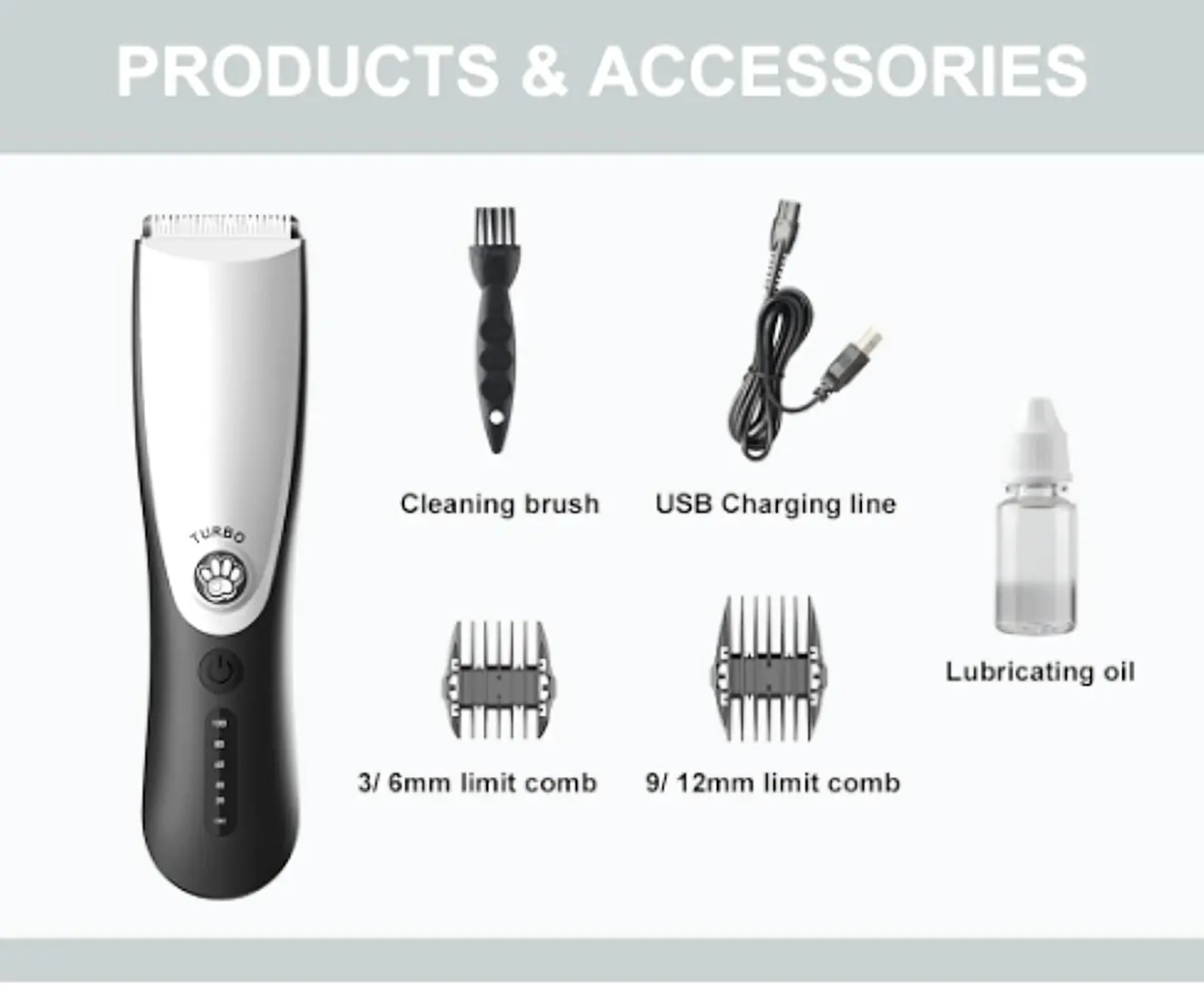 Professional Cordless Pet/Dog Trimmer and Clipper Grooming Kit For Home