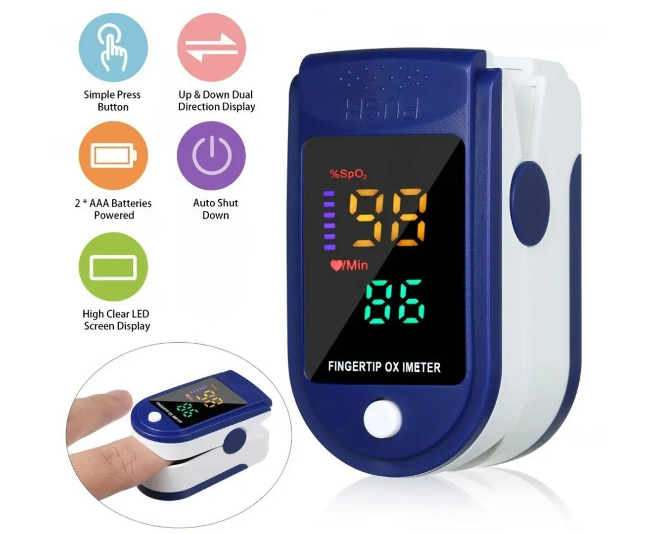 OROMED Fingertip Pulse Oximeter SpO2 Blood Oxygen Monitor