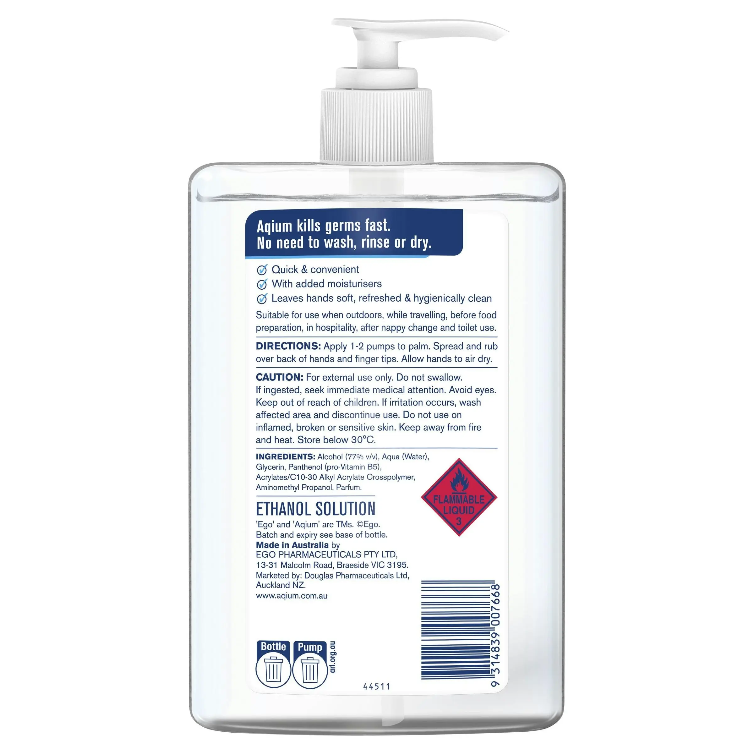 AQIUM Antibacterial Hand Sanitiser 1L