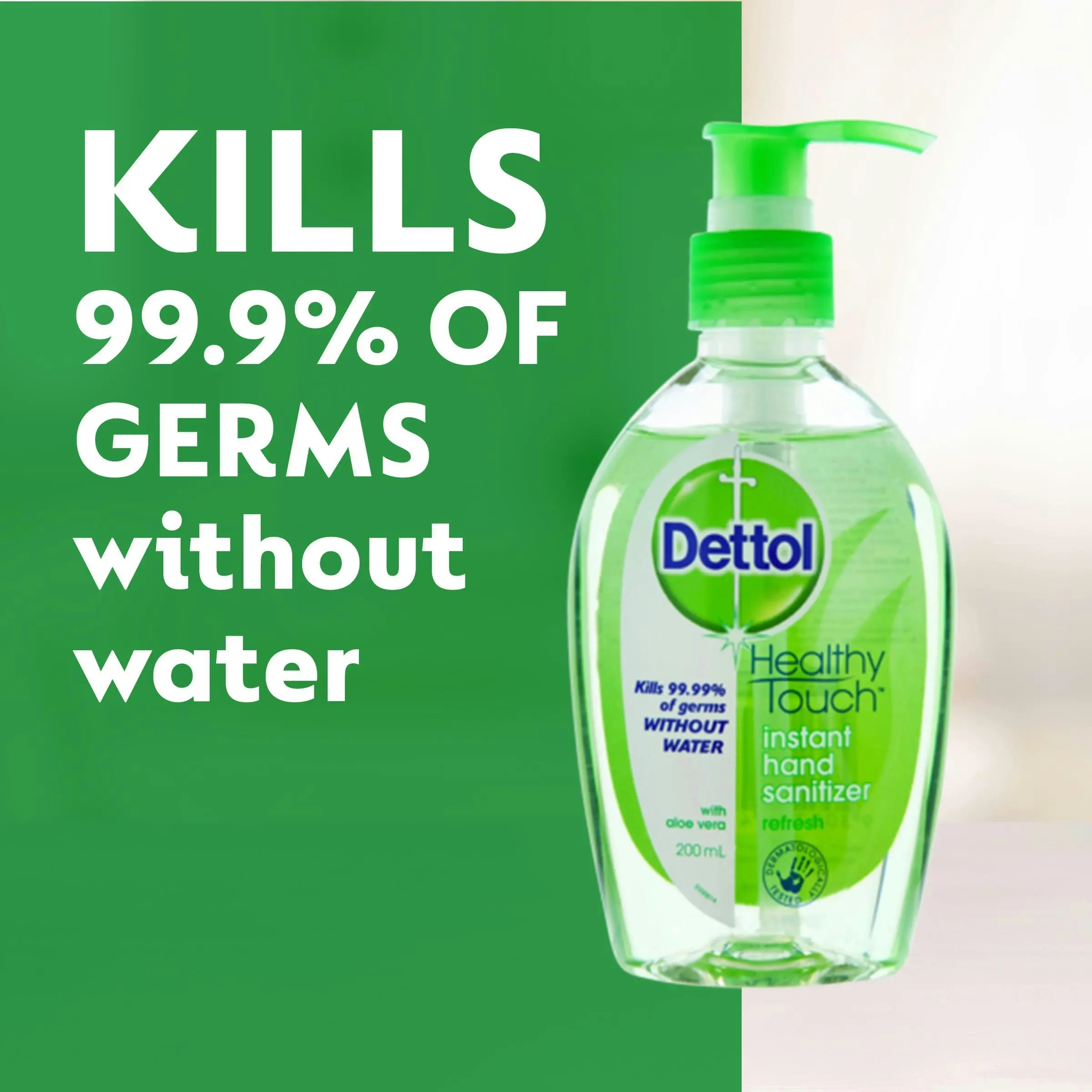 Dettol Healthy Touch Liquid Antibacterial Instant Hand Sanitiser Refresh 200mL