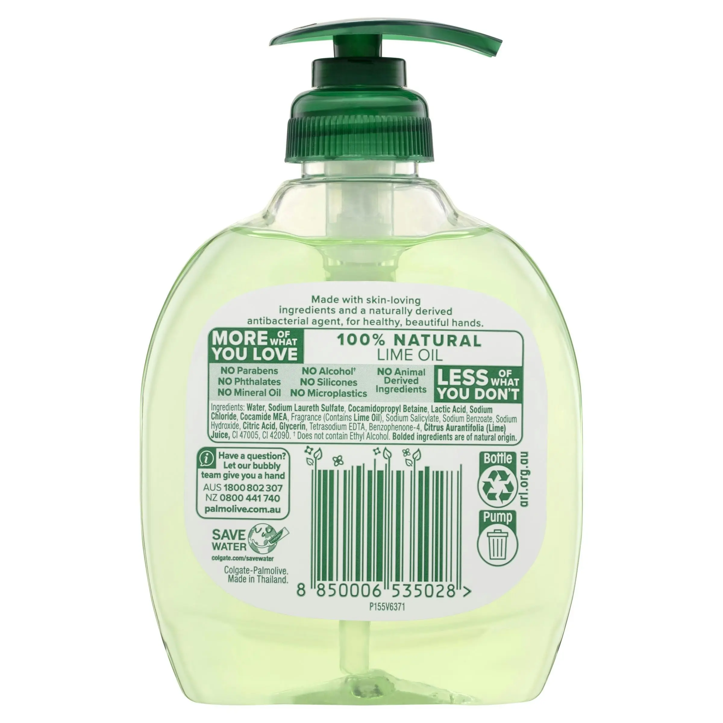 Palmolive Antibacterial Odour Neutralising Liquid Hand Wash Lime Pump 250mL