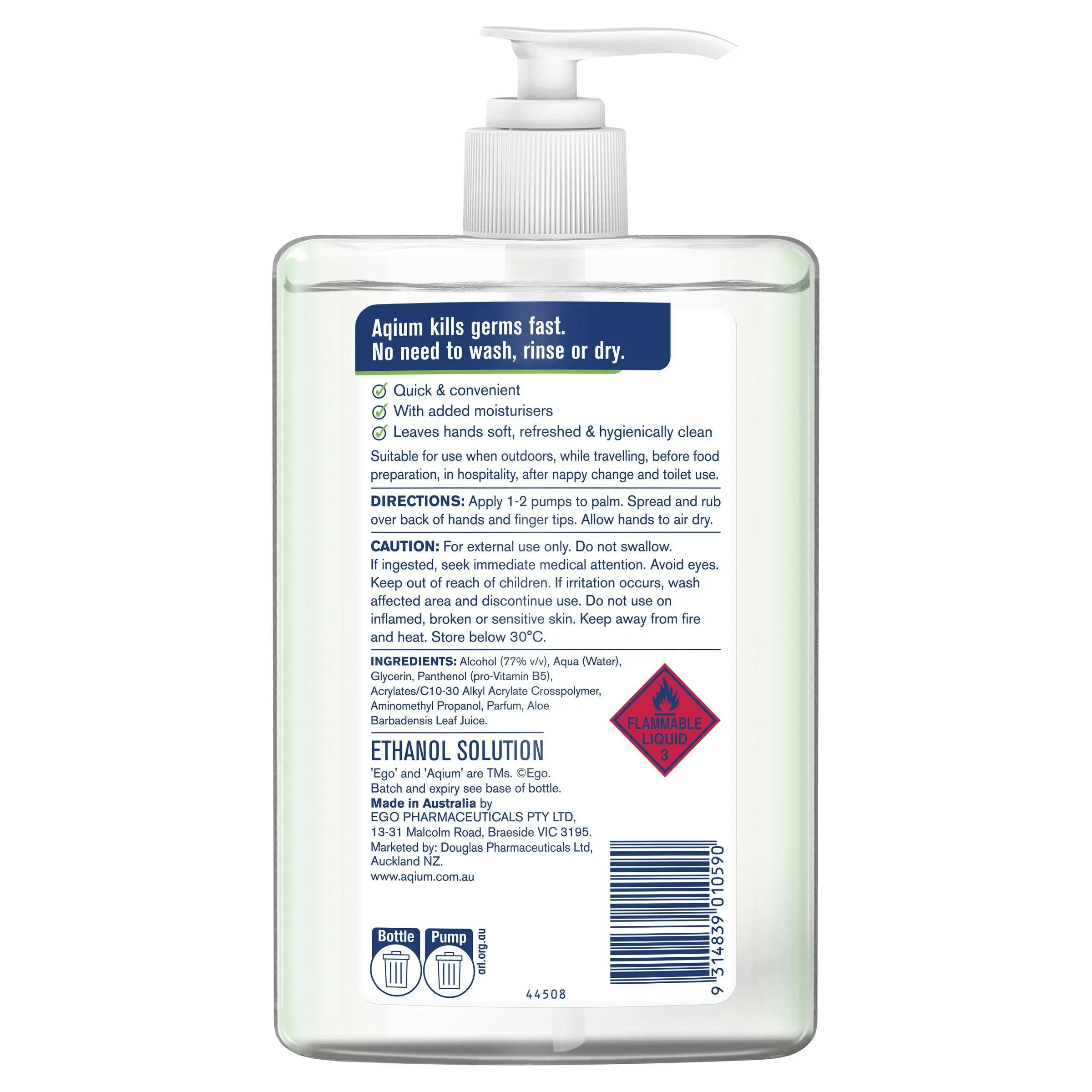 AQIUM Aloe Antibacterial Hand Sanitiser 1L