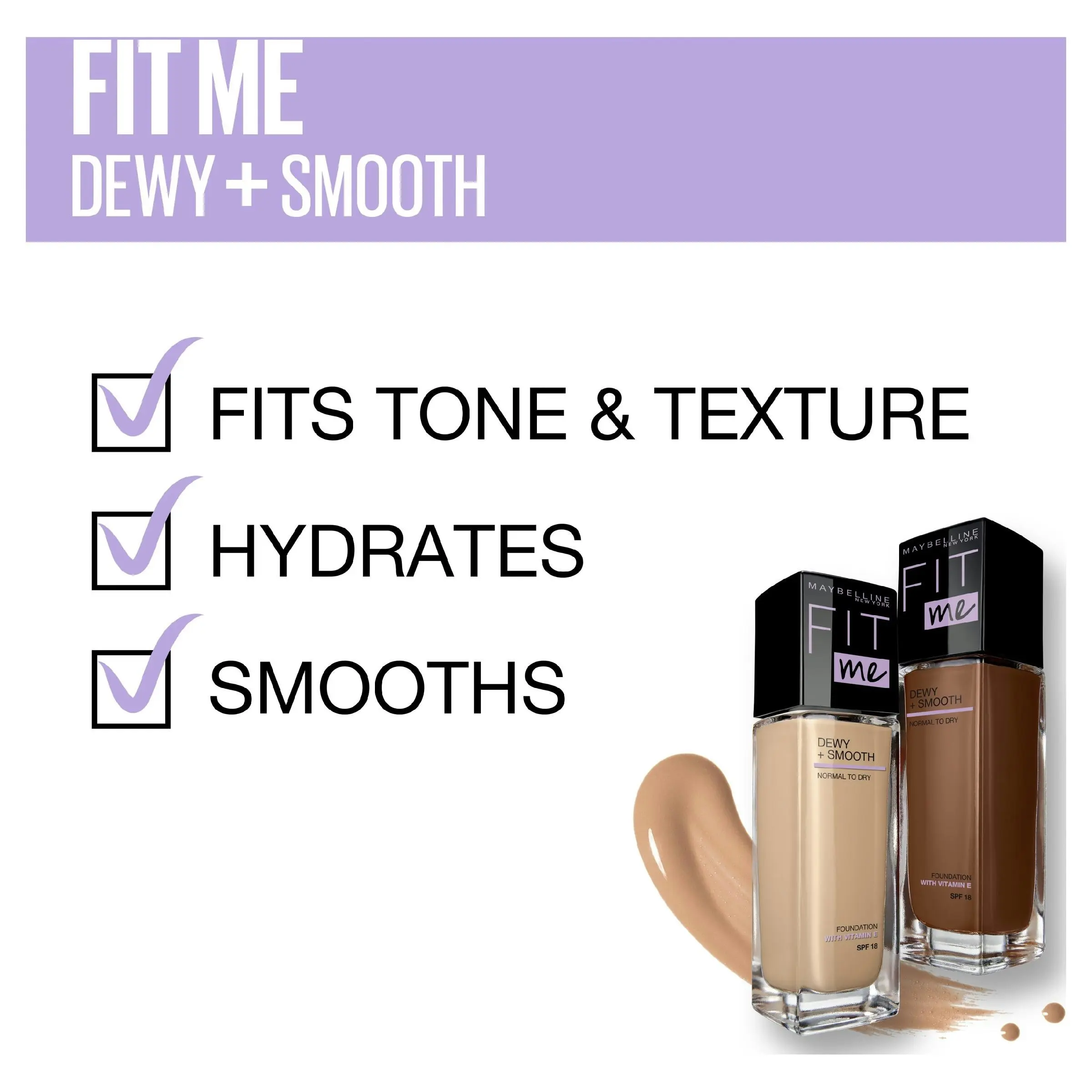 Maybelline Fit Me Dewy & Smooth Foundation 230 Natural Buff