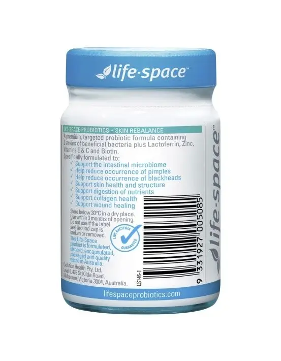 Life-Space Probiotic + Skin Rebalance 30 Caps