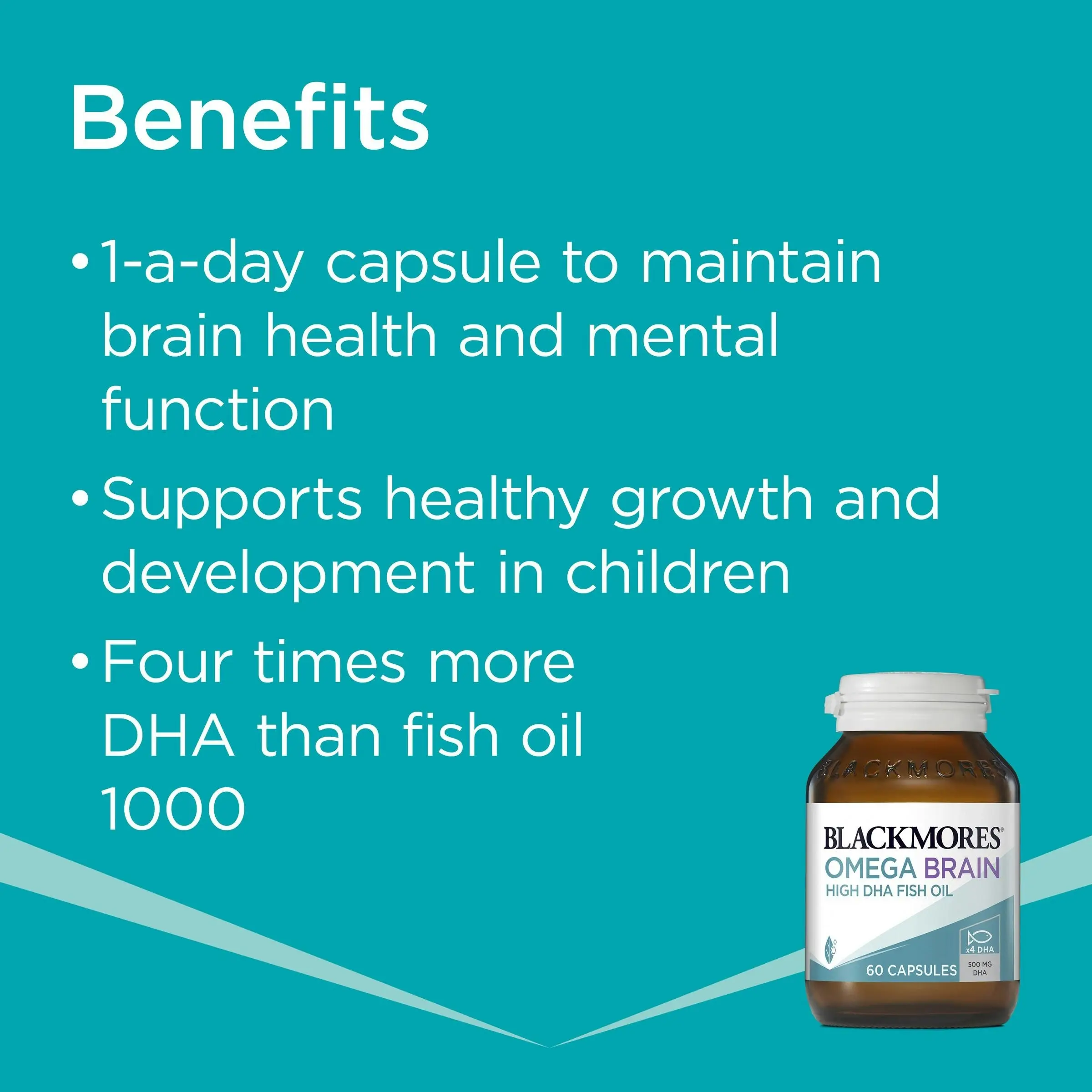 Blackmores Omega Brain High DHA Fish Oil 60 Capsules