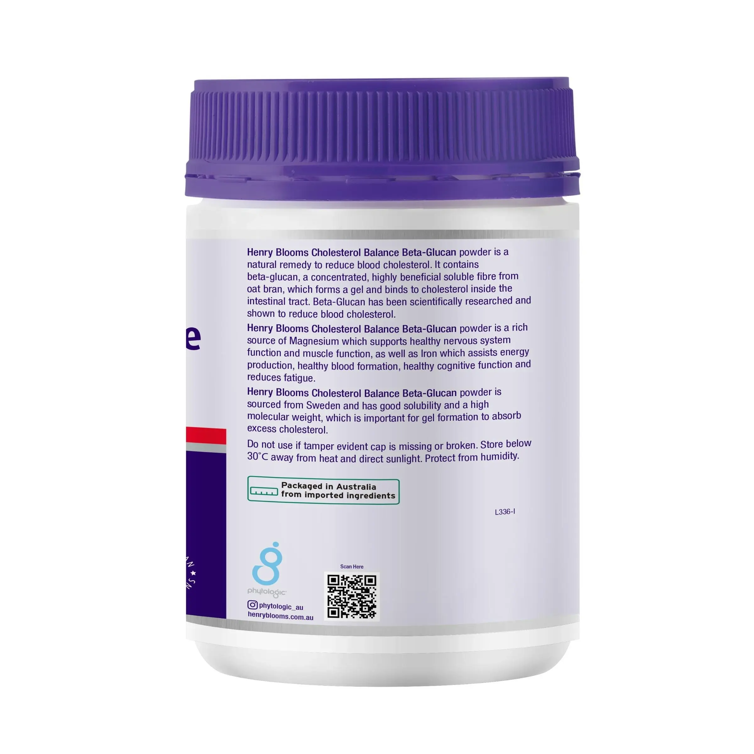 Henry Blooms Cholesterol Balance Beta-Glucan Powder 200g