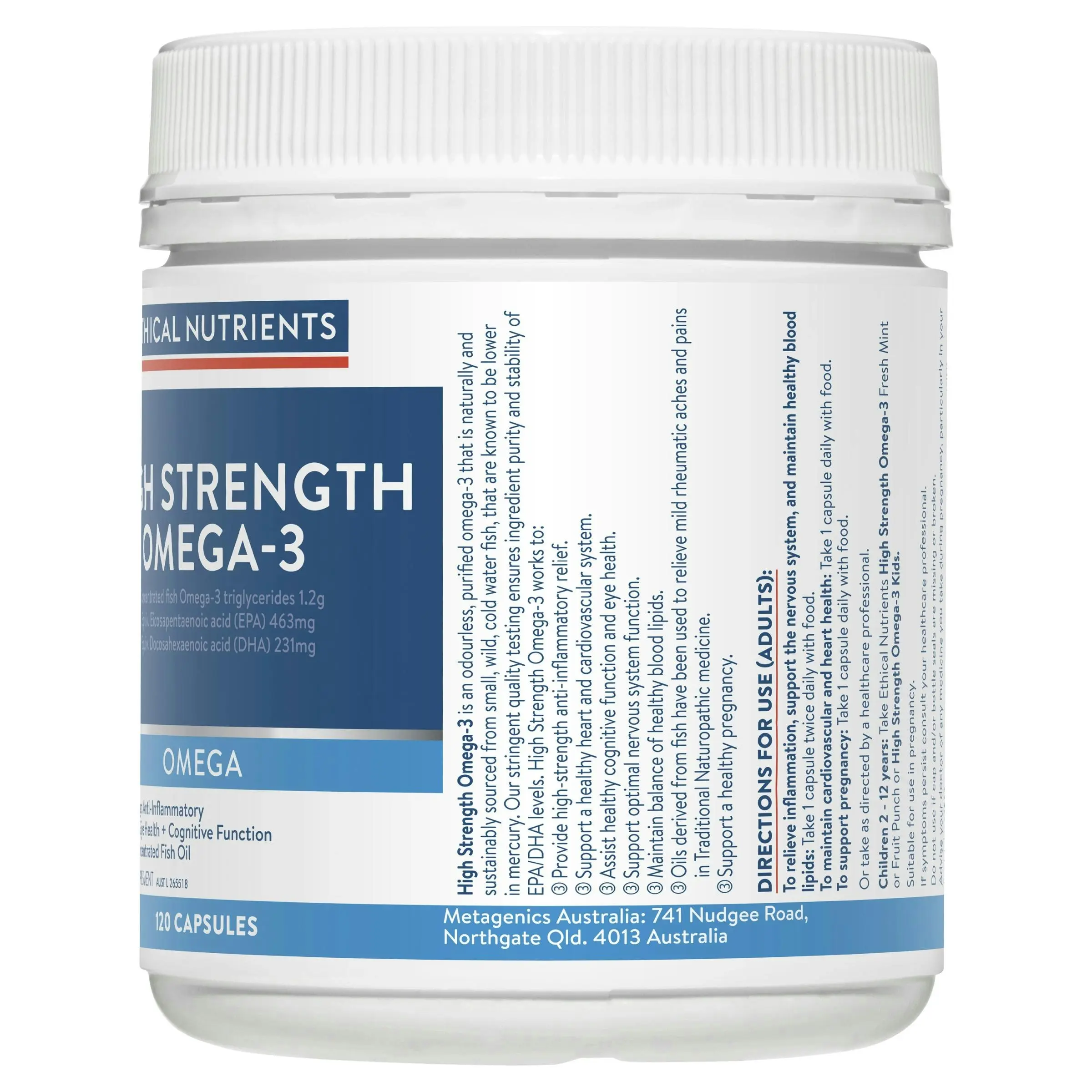 Ethical Nutrients High Strength Omega-3 120 Capsules