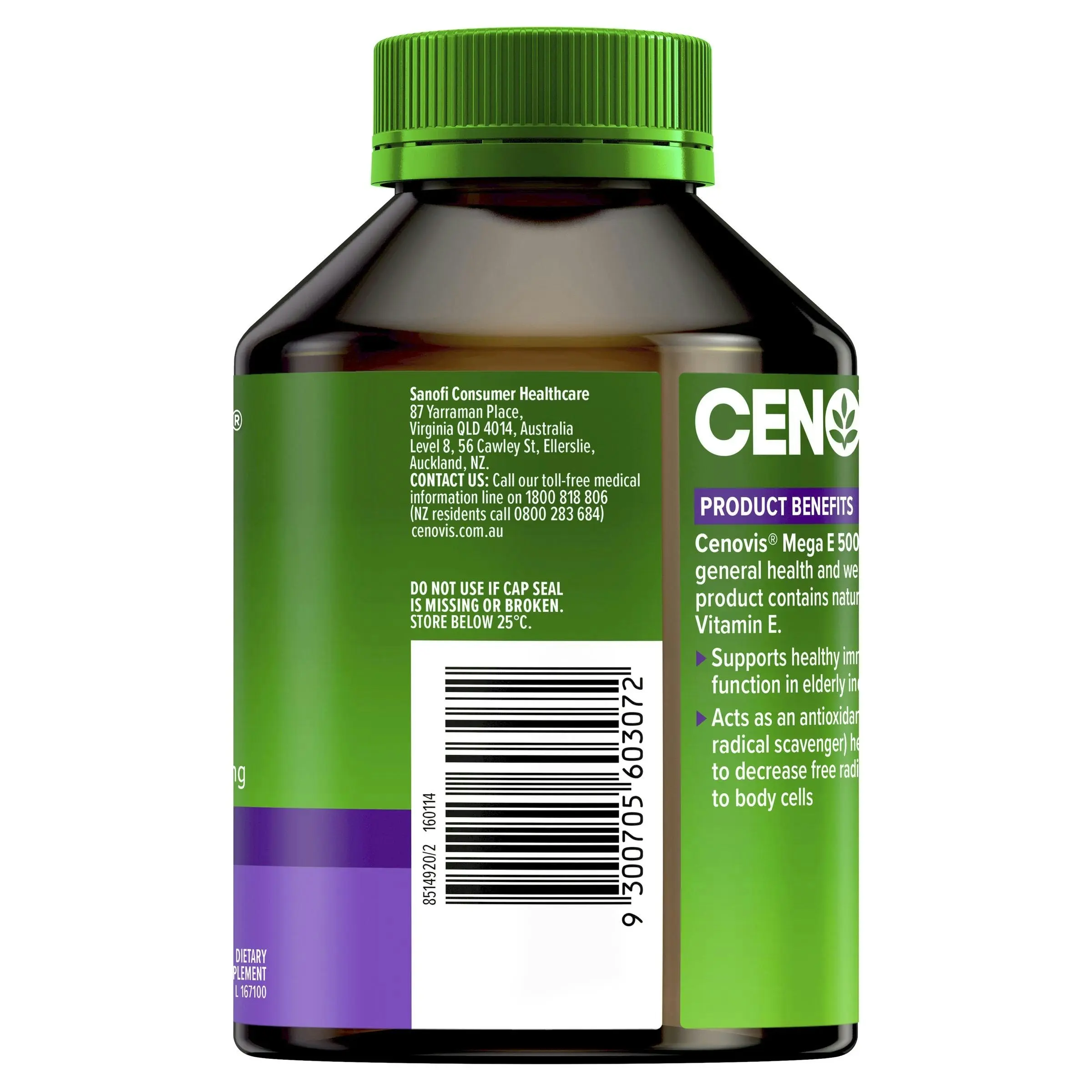 Cenovis Mega E 500IU Value Pack 250 Capsules