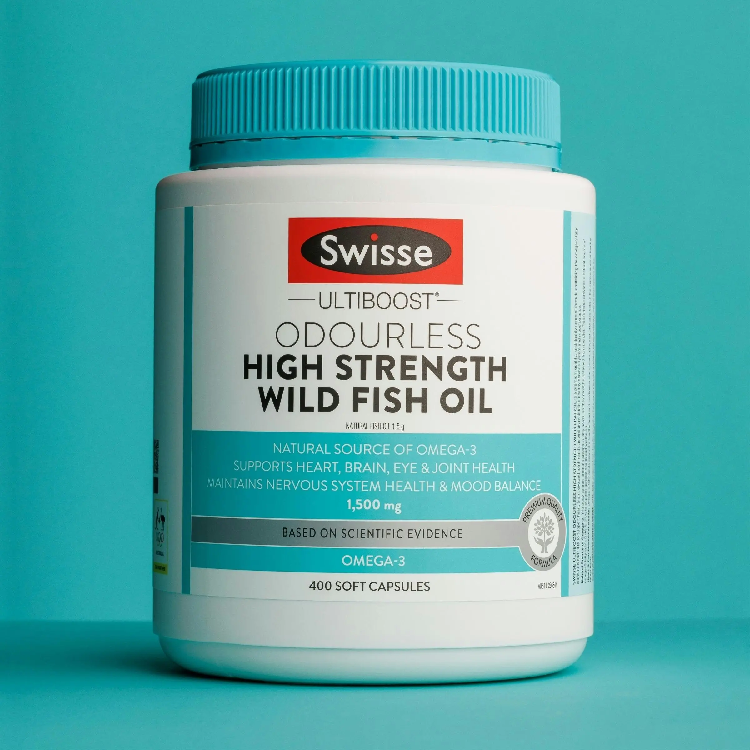 Swisse Ultiboost Odourless High Strength Wild Fish Oil 1500mg 400 Capsules