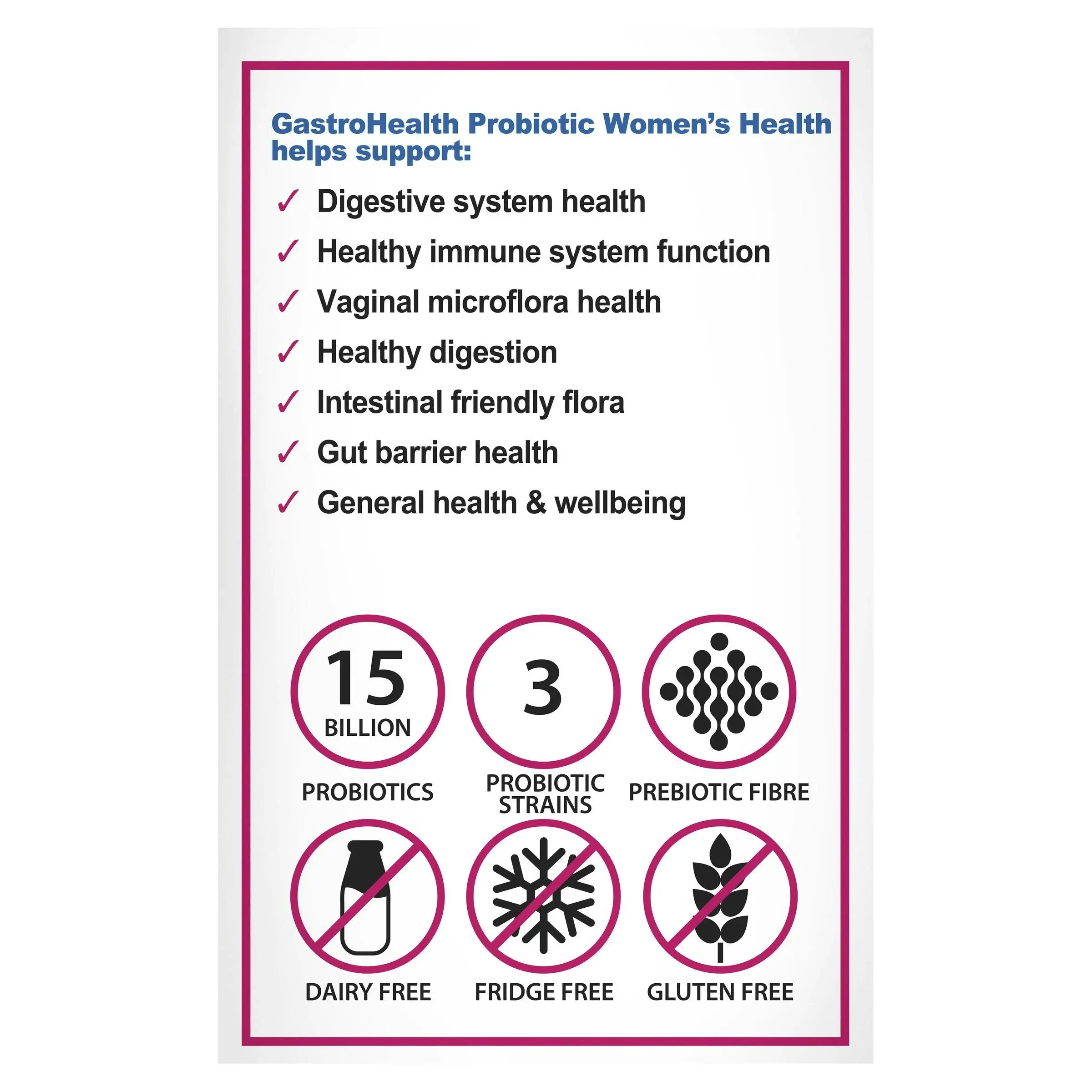 Naturopathica Gastrohealth Probiotic Womens Health 30 Capsules