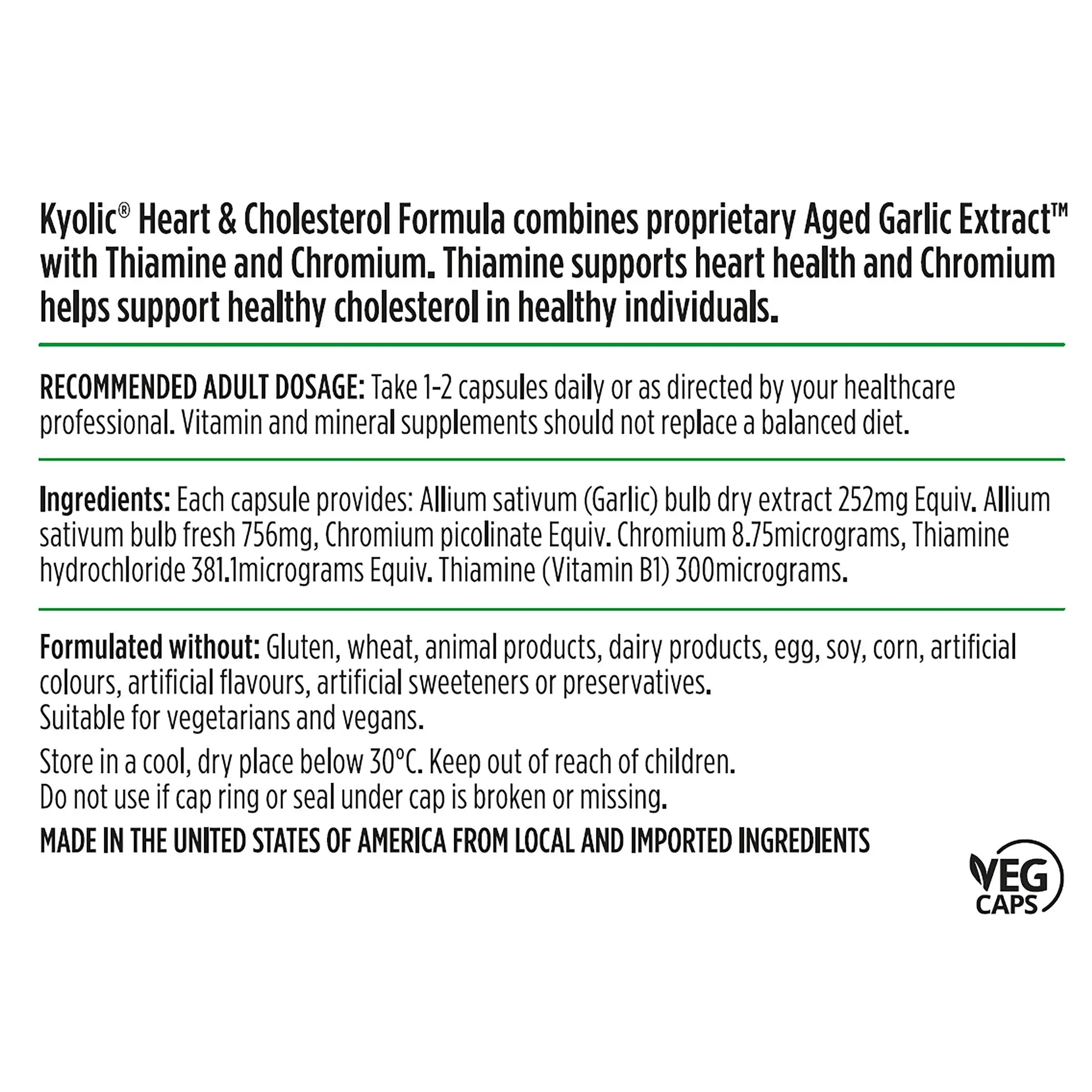 Nutra-Life Kyolic Aged Garlic Extract Heart & Cholesterol Formula 120 Capsules