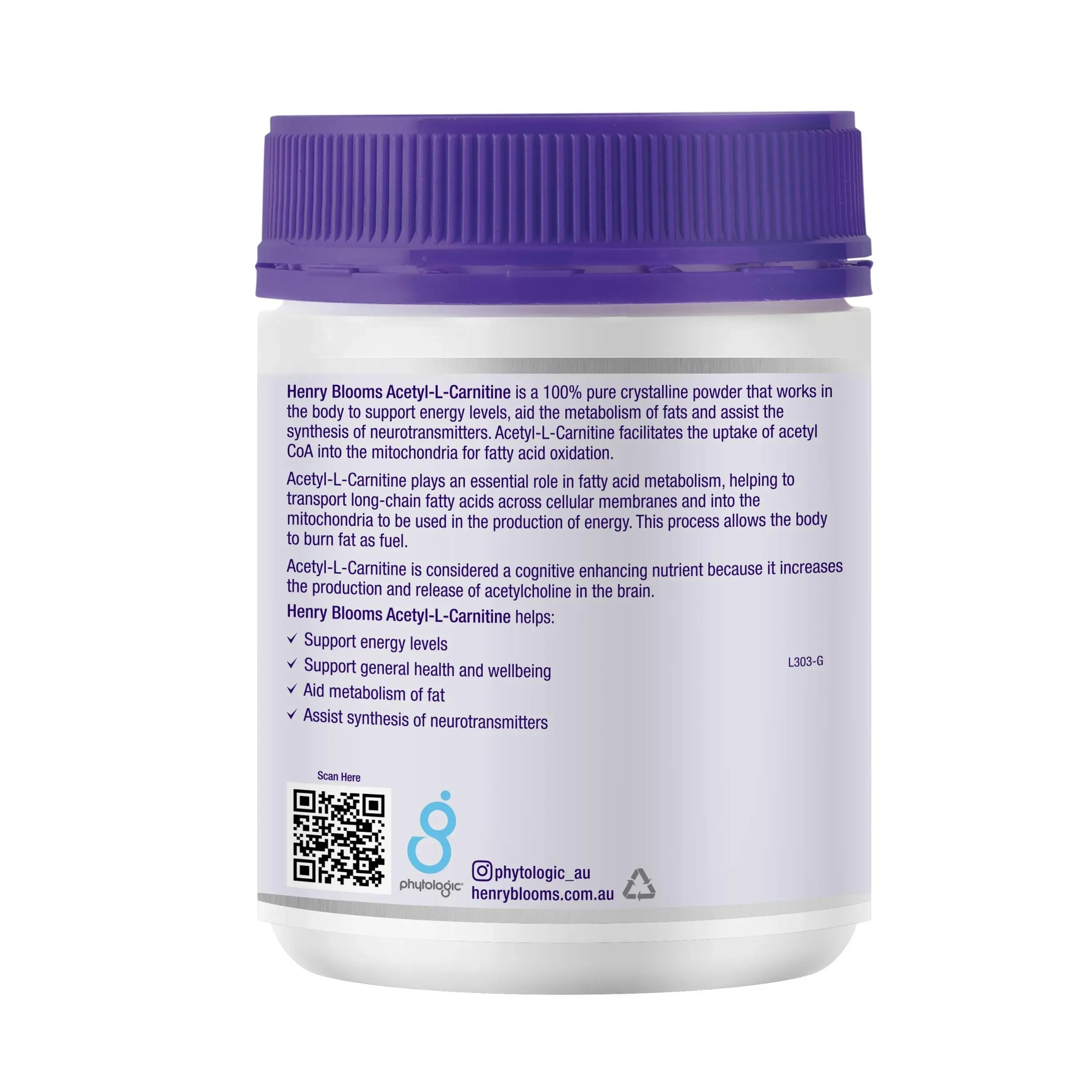 Henry Blooms Acetyl-L-Carnitine Powder 250g