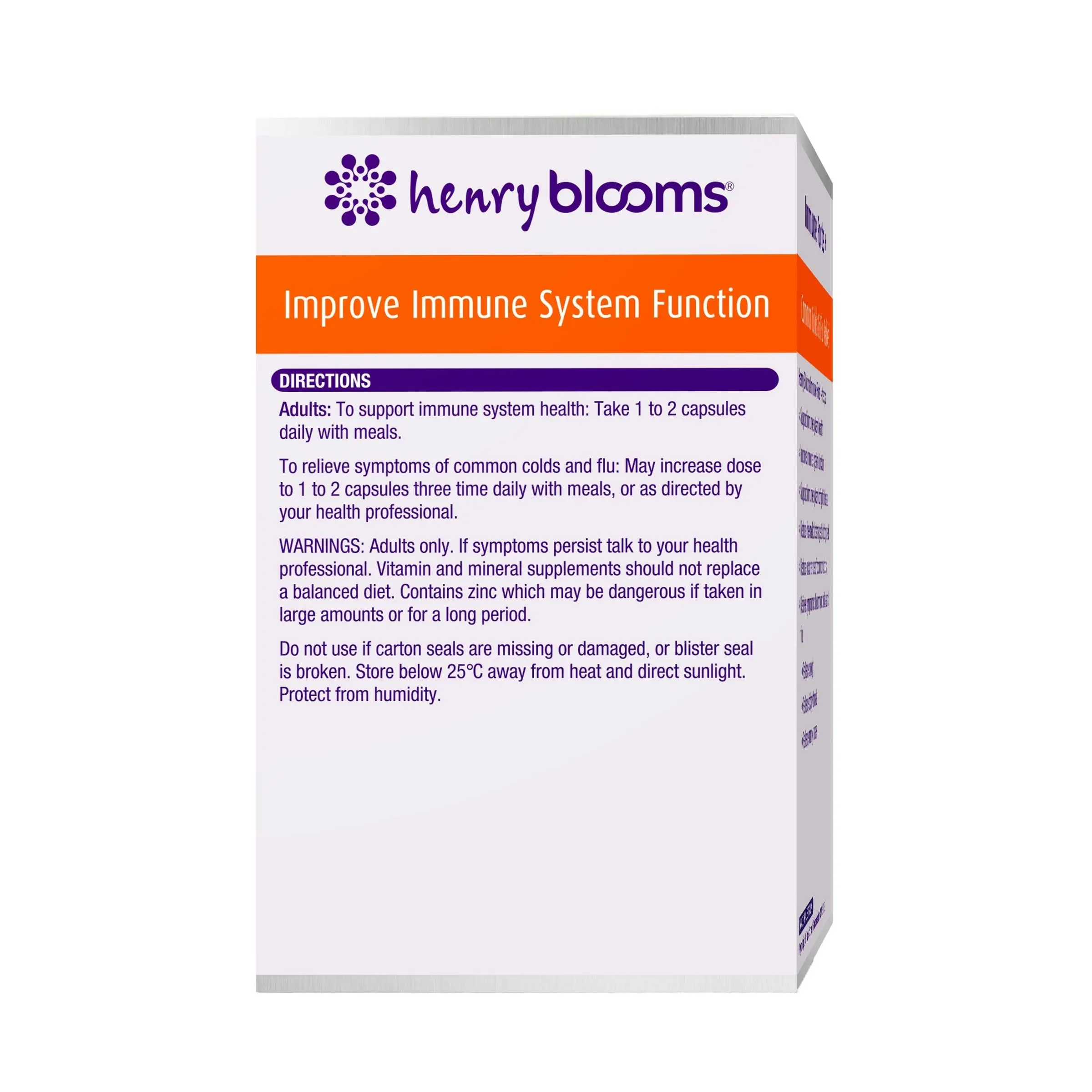 Henry Blooms Immune Forte 60 Vegetarian Capsules