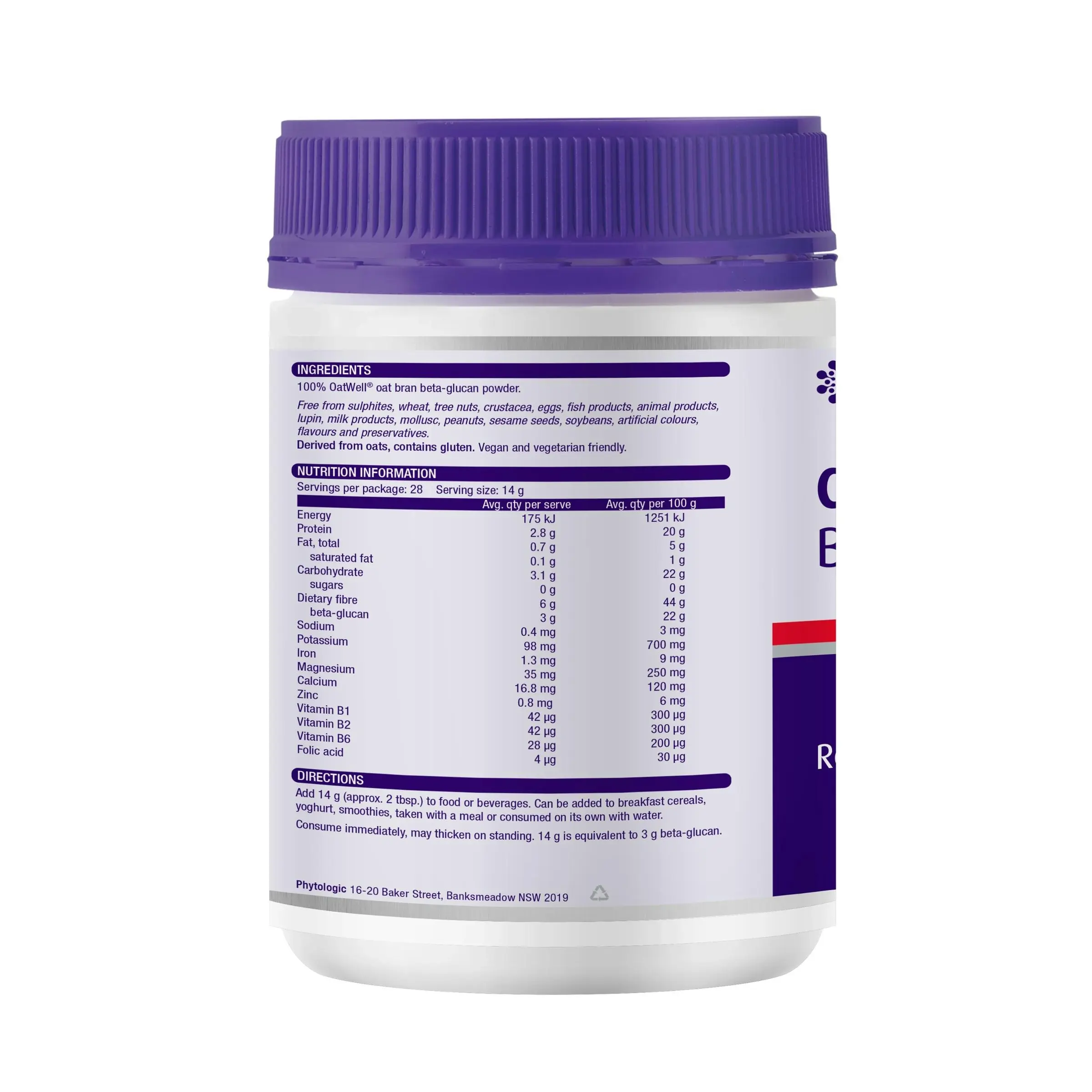 Henry Blooms Cholesterol Balance Beta Glucan 400g Powder