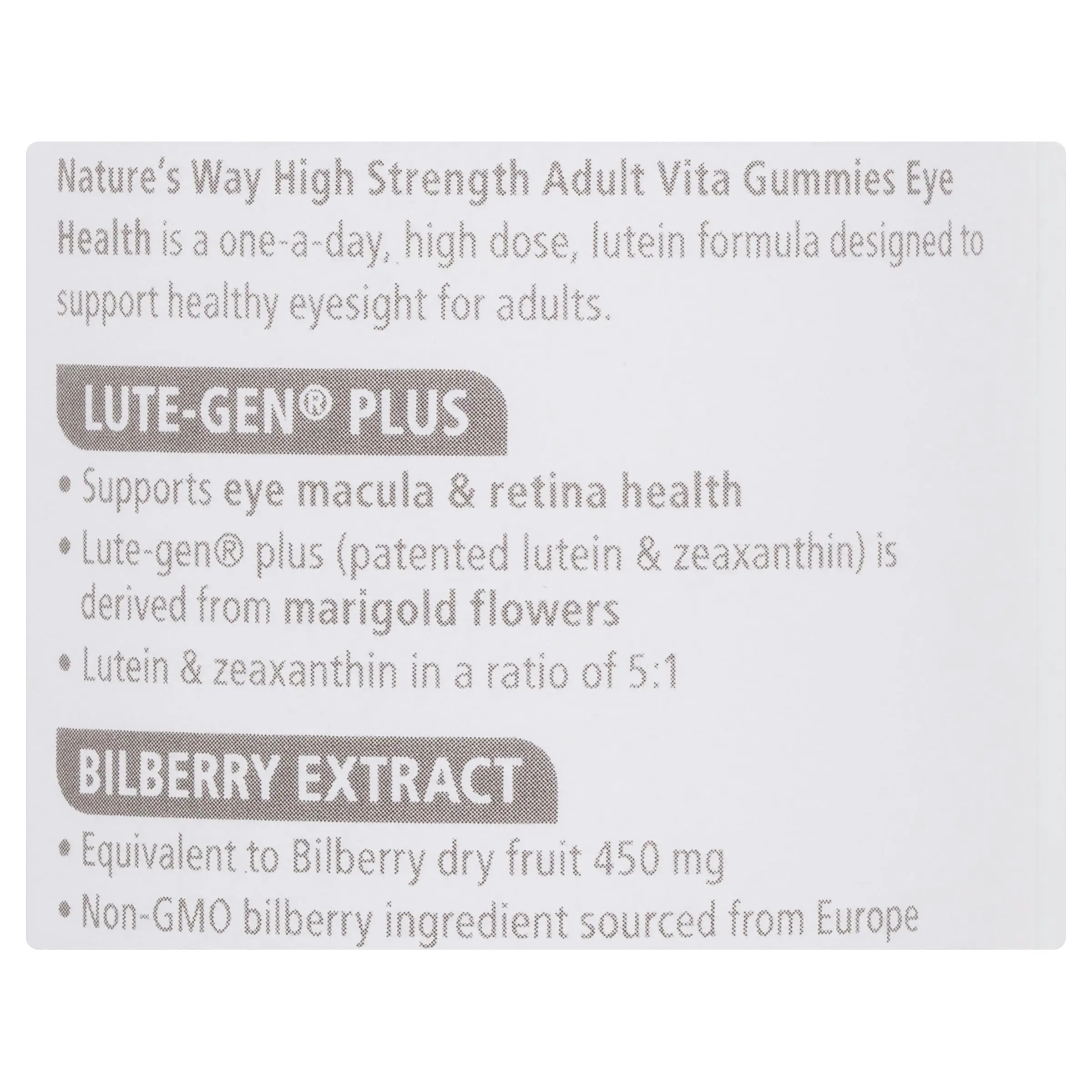 Nature's Way High Strength Adult Vita Gummies Eye Health 60's