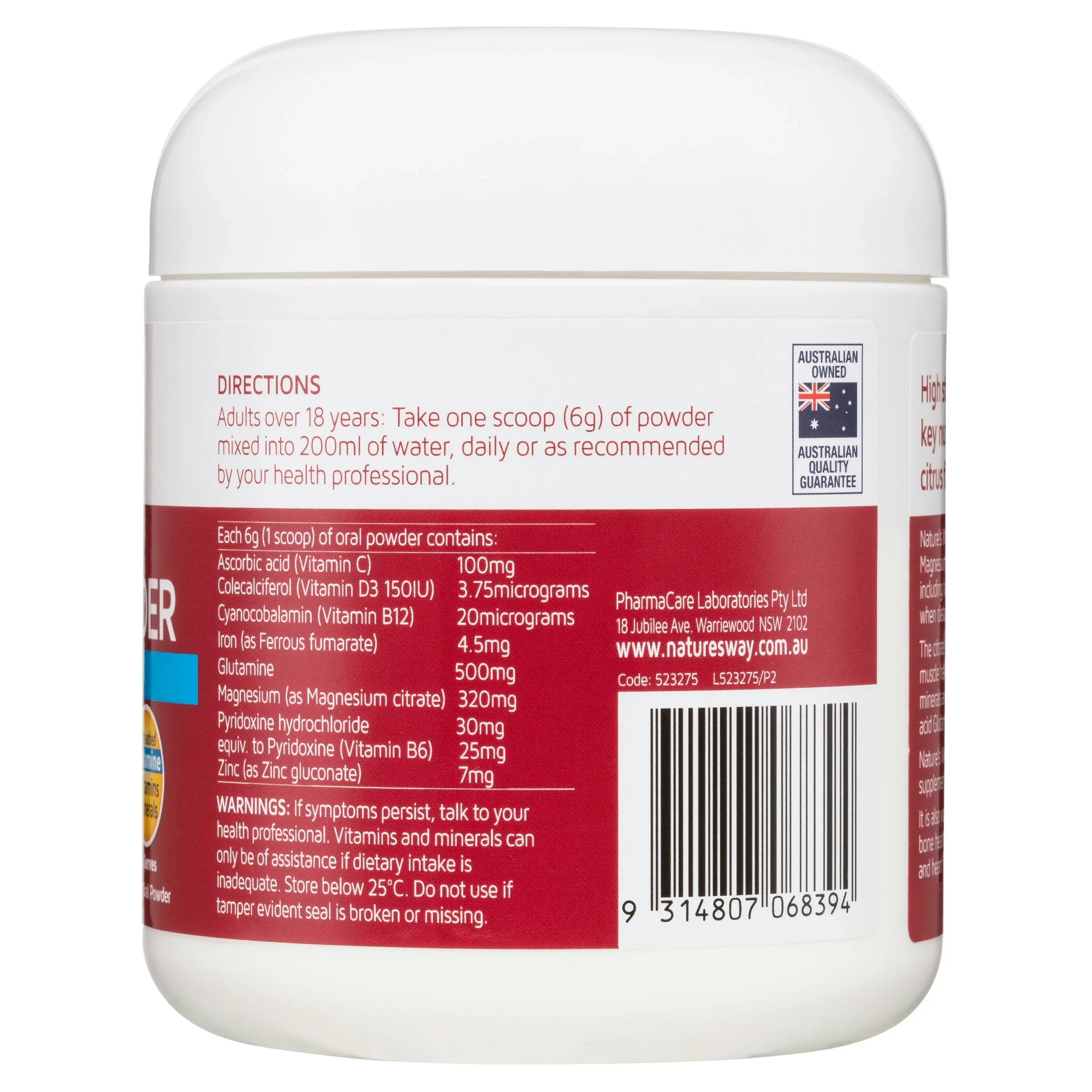 Nature's Way High Strength Magnesium Powder 210g