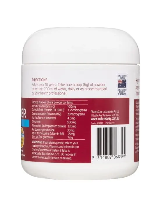 Nature's Way High Strength Magnesium Powder 210g