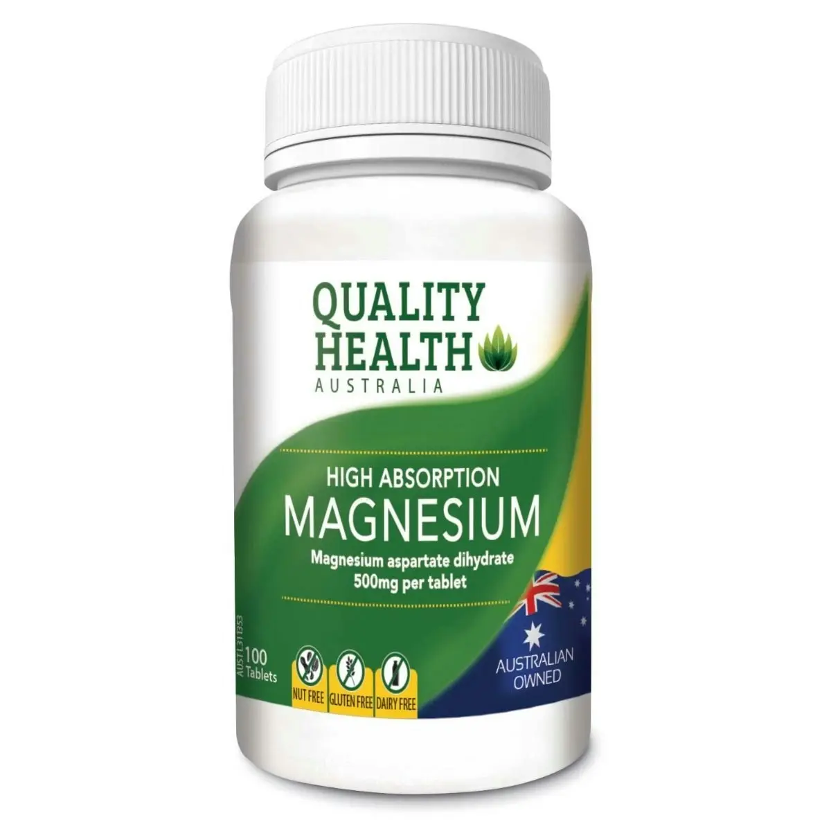 Quality Health High Absorption Magnesium 500mg 100 Tablets