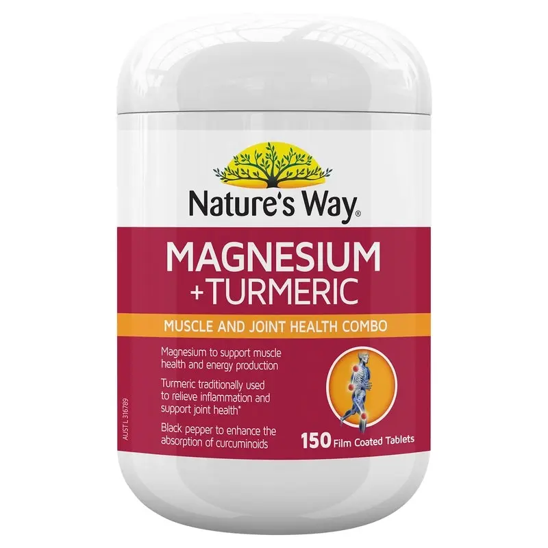 Nature's Way Magnesium + Turmeric 150 Tablets