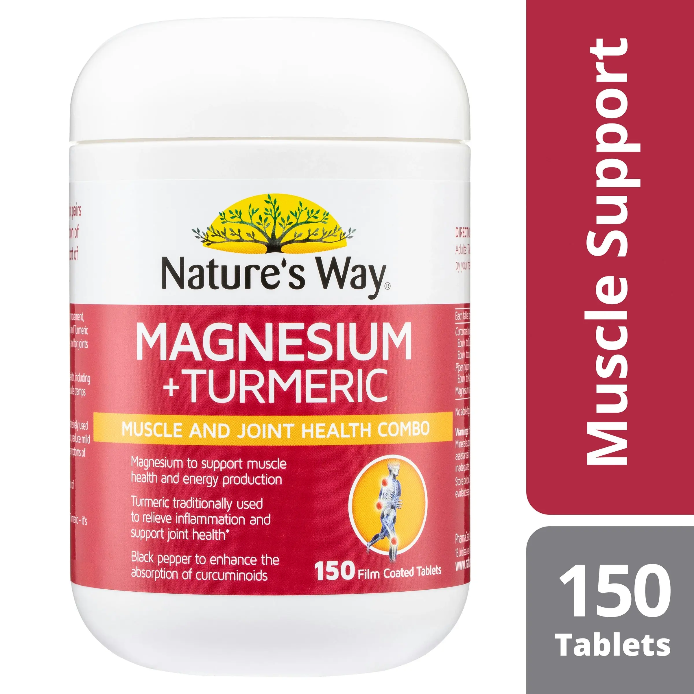 Nature's Way Magnesium + Turmeric 150 Tablets