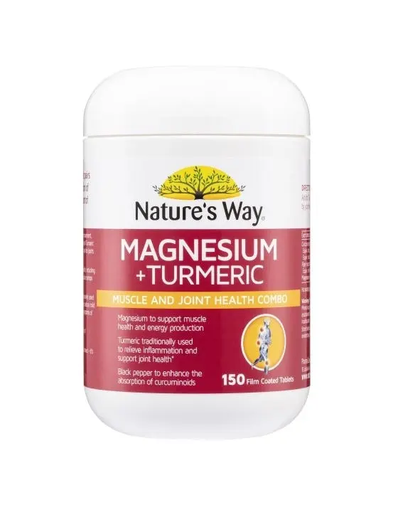 Nature's Way Magnesium + Turmeric 150 Tablets