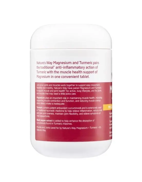 Nature's Way Magnesium + Turmeric 150 Tablets