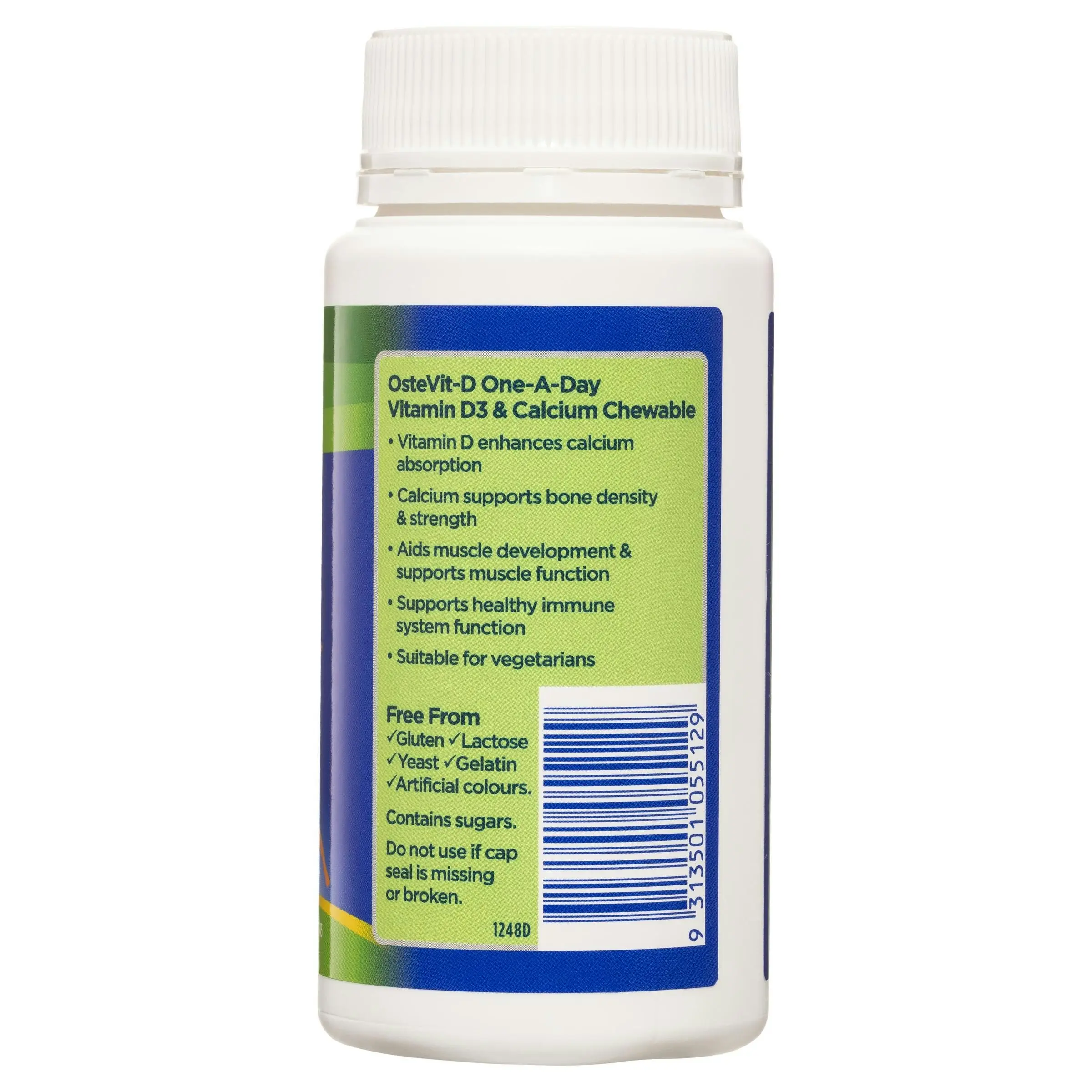 OsteVit-D One-A-Day Vitamin D3 & Calcium Chewable 60 Tablets