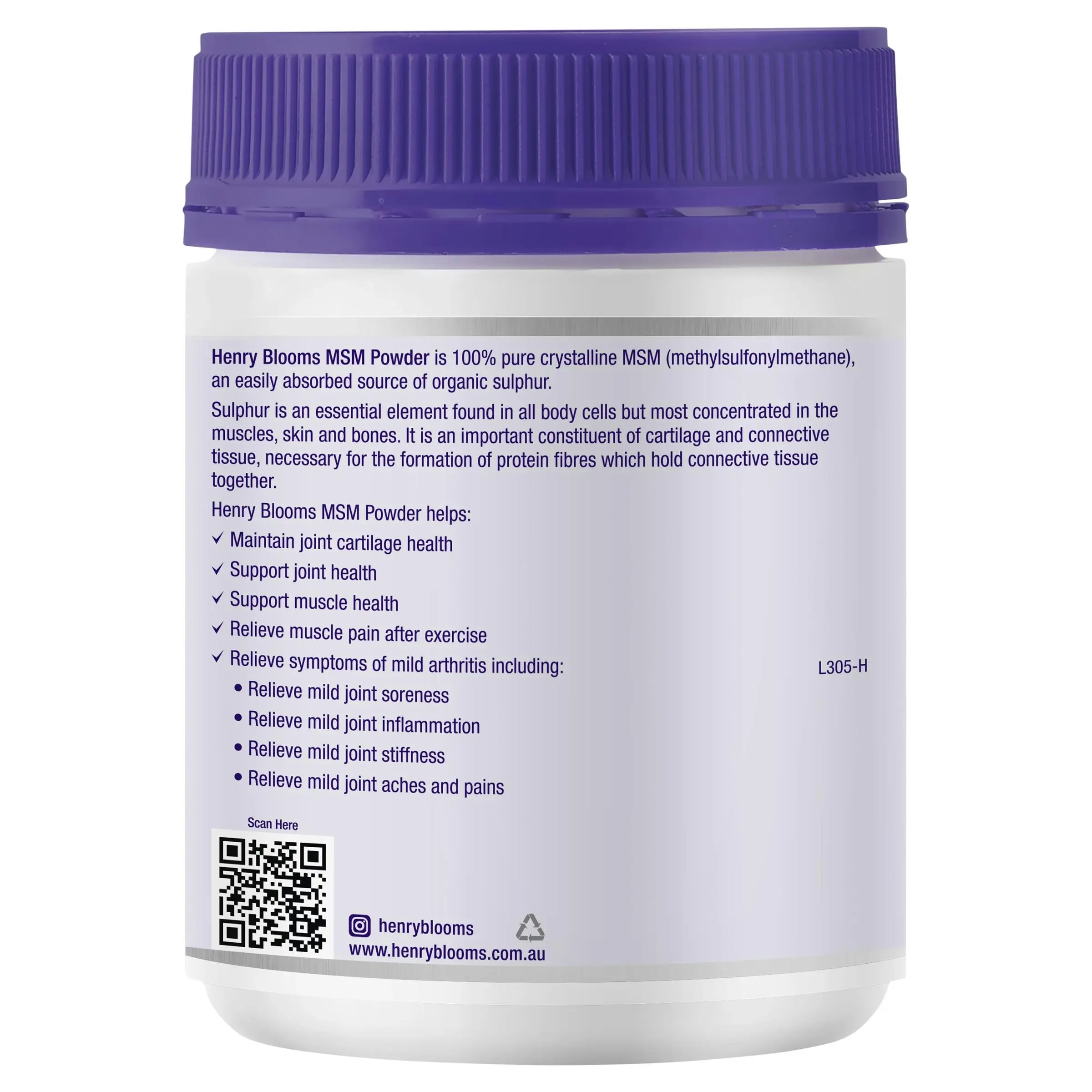 Henry Blooms Msm Powder 300g