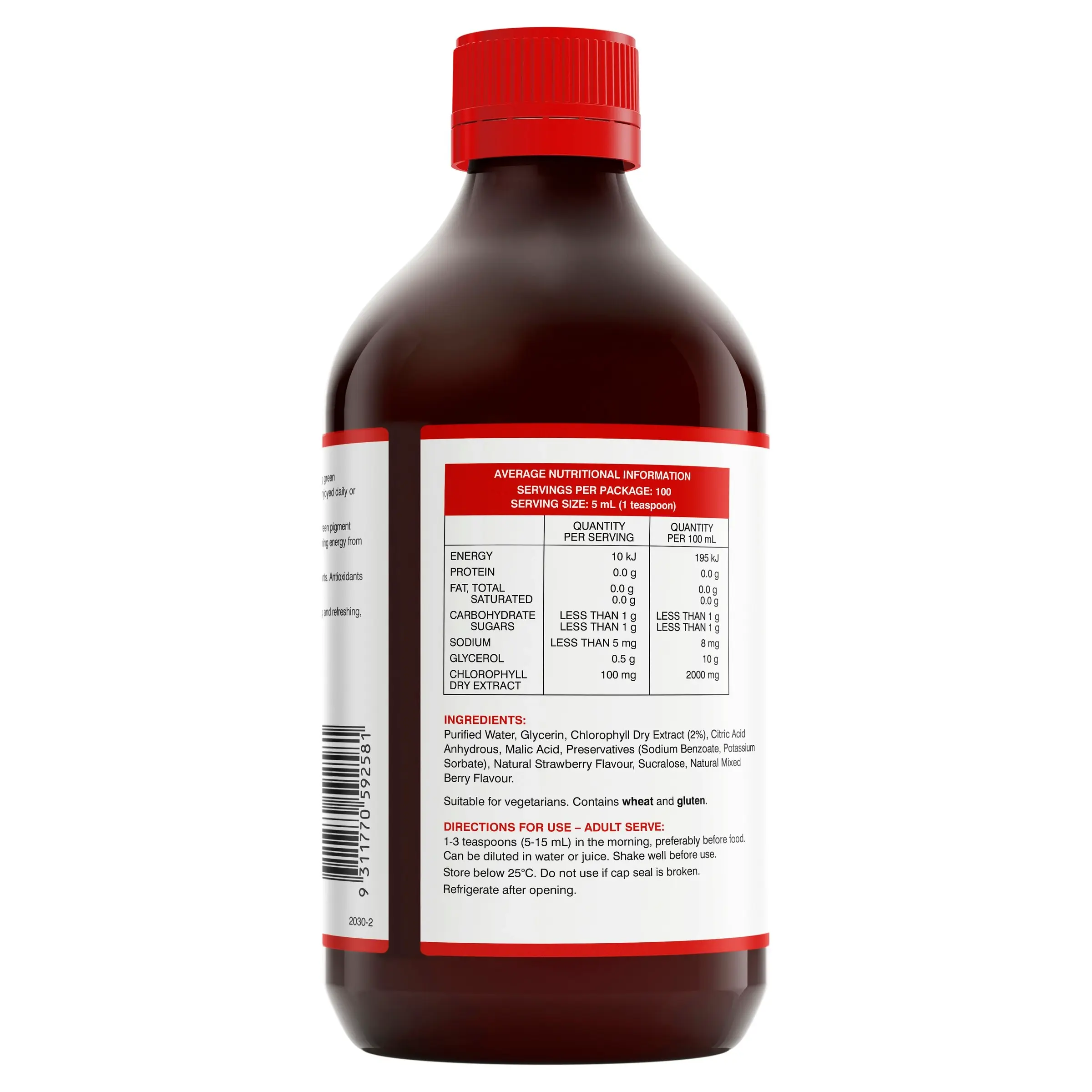 Swisse Chlorophyll Mixed Berry Flavour Superfood Liquid 500mL