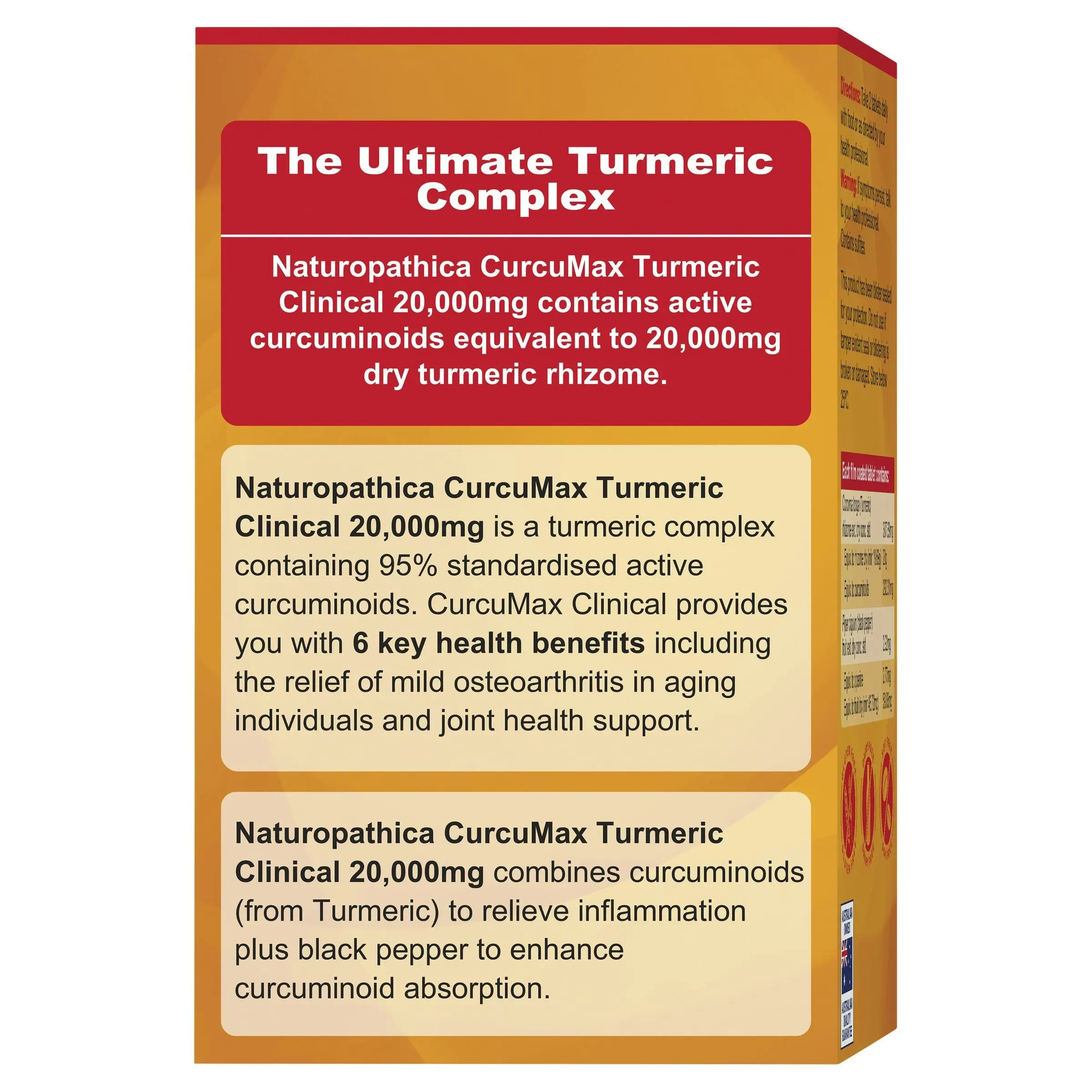 Naturopathica CurcuMax Turmeric Clinical 20,000mg 60 Tablets