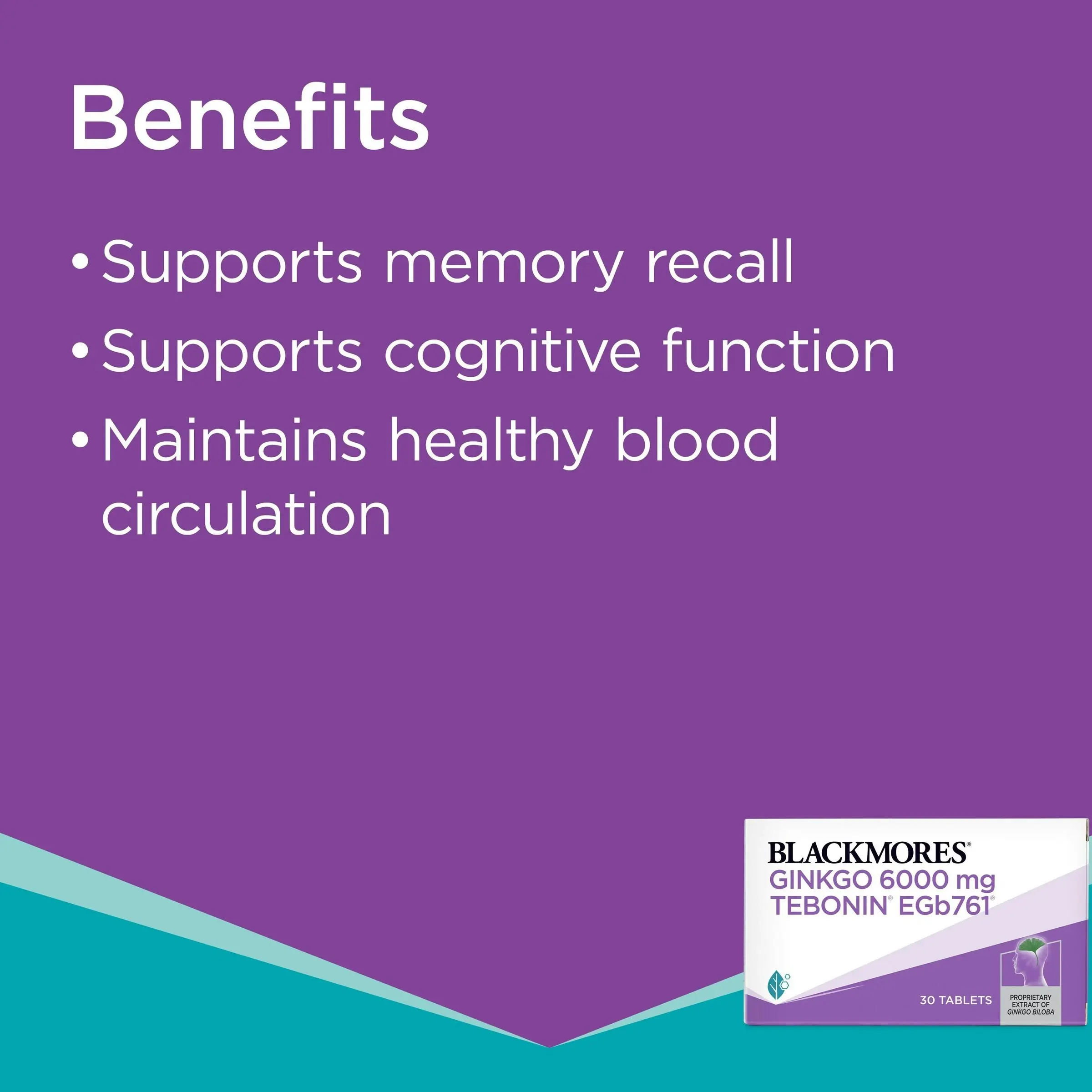 Blackmores Gingko 6000mg 30 Tablets